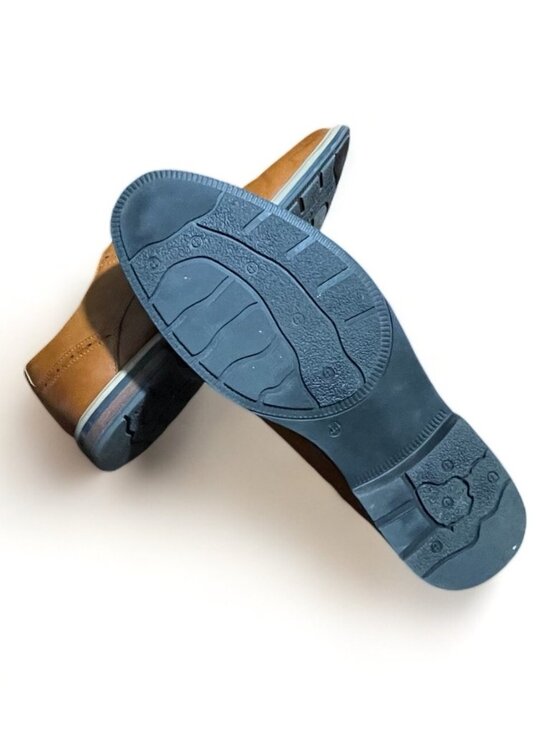 Decarsdz Mens Brown Leather Oxford Dress Shoes Size 44 / US 11, New - Picture 6 of 7